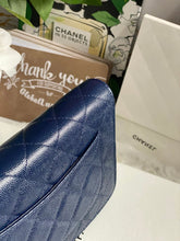 Load image into Gallery viewer, Chanel series 24 17B 2017 Fall/Winter Collection Navy Caviar SHW Classic Wallet on chain (WOC)
