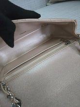 Load image into Gallery viewer, Chanel series 24 17B 2017 Fall/Winter Collection Iridescent Rose Gold Caviar Silver hardware Chevron Mini Rectangular Flap Bag
