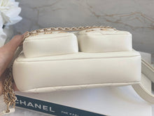 Load image into Gallery viewer, Chanel 22C White Calfskin GHW Small Camera Case Bag with Adjustable Strap
