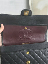 Load image into Gallery viewer, Chanel series 16 circa 2012 Black Caviar 11.12 Medium ML Timeless Classic Double Flap Bag with GHW
