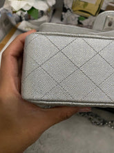 Load image into Gallery viewer, Chanel 21K 2021 Fall/Winter collection Glitter Iridescent Silver caviar SHW Medium ML 11.12 Timeless Classic Double Flap Bag

