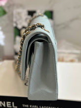 Load image into Gallery viewer, Chanel 22P Blue Caviar LGHW Medium ML Timeless Classic Double Flap Bag
