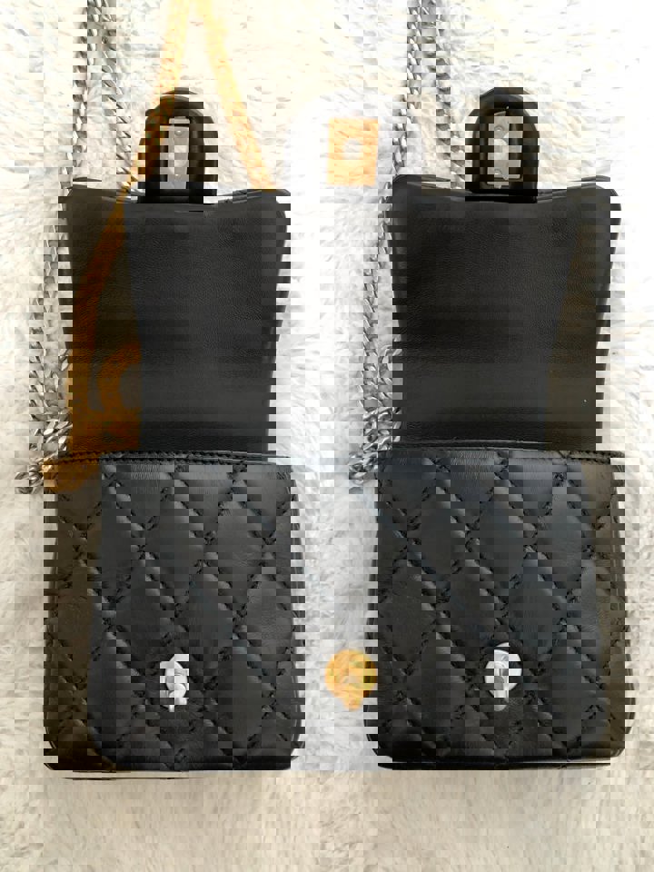 Chanel 22P Black Lambskin GHW Square mini flap bag