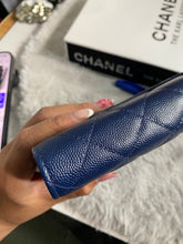 Load image into Gallery viewer, Chanel series 24 17B 2017 Fall/Winter Collection Navy Caviar SHW Classic Wallet on chain (WOC)
