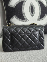 Load image into Gallery viewer, Chanel 2024 Black Lambskin Classic Mini Rectangular Flap Bag with Champagne GHW
