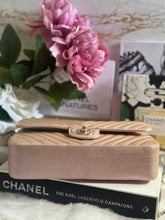 Load image into Gallery viewer, Chanel series 24 17B 2017 Fall/Winter collection Rose Gold Chevron Caviar Medium ML Timeless Classic Double Flap Bag with SHW
