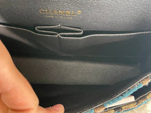 Load image into Gallery viewer, Chanel Turquoise Gold Tweed Classic Medium ML double flap bag from 19A collection Ancient Egypt
