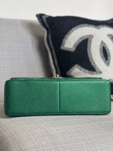 Load image into Gallery viewer, Chanel series 25 18S 2018 Spring/Summer Collection Pearly Emerald Green Caviar Champagne GHW Jumbo Timeless Classic Double Flap Bag
