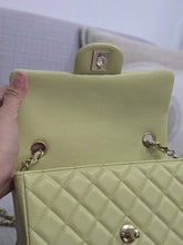 Load image into Gallery viewer, Chanel 23C 2022/2023 Cruise Collection Pastel Lime Green Lambskin Mini Rectangular Flap Bag with Champagne GHW
