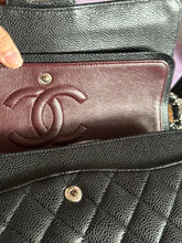 Load image into Gallery viewer, Chanel Series 18 (2014) Black caviar Silver hardware Medium ML Timeless Classic Double Flap Bag
