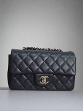 Load image into Gallery viewer, Chanel series 18 14C 2014 Cruise Collection Navy Caviar SHW Classsic Mini Rectangular Flap Bag
