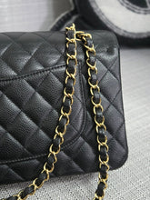 Load image into Gallery viewer, Chanel series 19 2014 Black Caviar GHW Medium ML Timeless Classic Double Flap Bag
