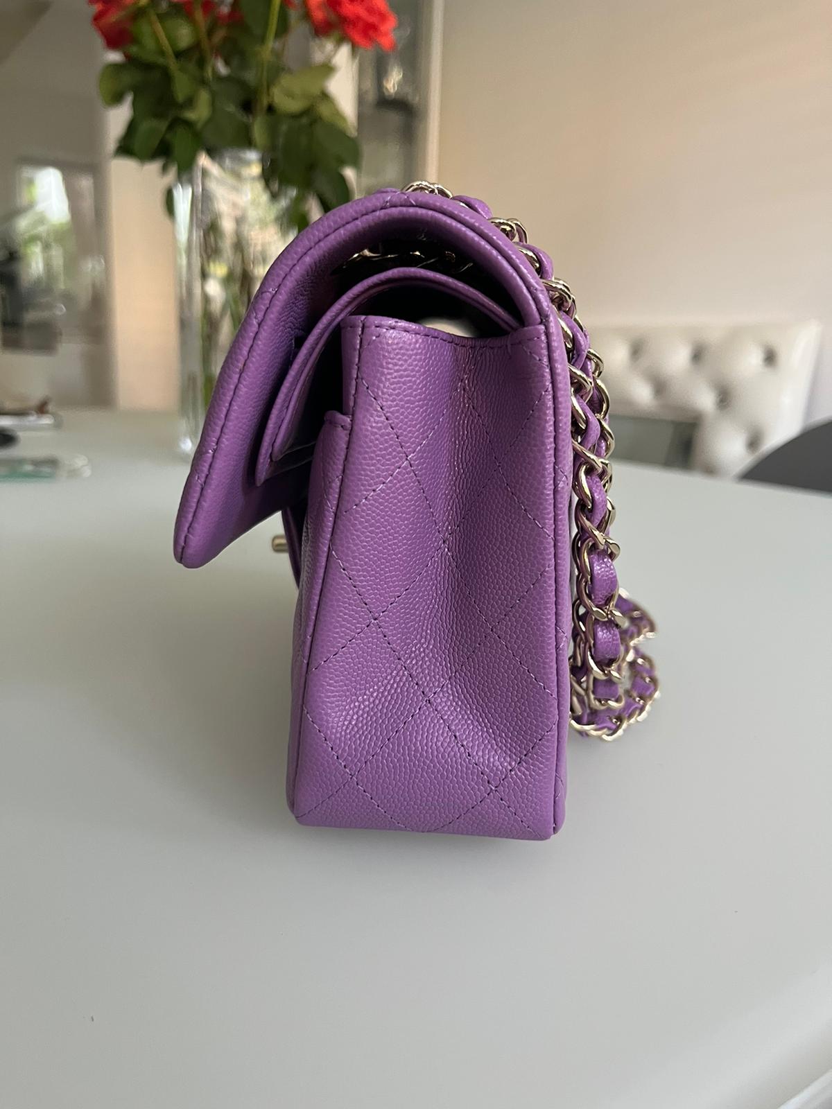 CHANEL 22S Purple Mini Rectangular Flap Bag LGHW *New - Timeless