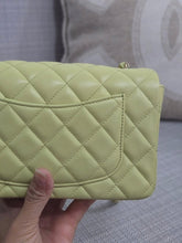Load image into Gallery viewer, Chanel 23C 2022/2023 Cruise Collection Pastel Lime Green Lambskin Mini Rectangular Flap Bag with Champagne GHW

