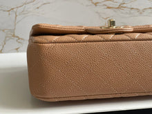Load image into Gallery viewer, Chanel series 25 18S Collection Pearly Dark Beige Caviar Champagne Gold Hardware Mini Rectangular Flap Bag

