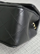 Load image into Gallery viewer, Chanel 2024 Black Lambskin Classic Mini Rectangular Flap Bag with Champagne GHW
