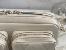 Load image into Gallery viewer, Chanel 22C White Calfskin GHW Small Camera Case Bag with Adjustable Strap
