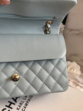 Load image into Gallery viewer, Chanel 22P Blue Caviar LGHW Medium ML Timeless Classic Double Flap Bag
