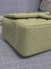 Load image into Gallery viewer, Chanel 23C 2022/2023 Cruise Collection Pastel Lime Green Lambskin Mini Rectangular Flap Bag with Champagne GHW
