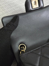 Load image into Gallery viewer, Chanel 2024 Black Lambskin Classic Mini Rectangular Flap Bag with Champagne GHW
