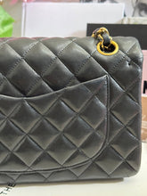 Load image into Gallery viewer, Chanel series 1 (circa 1989-1991) Black Lambskin 24K GHW Small Classic Double Flap Vintage Bag
