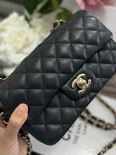 Load image into Gallery viewer, Chanel series 24 17B 2017 Fall/Winter Collection Black caviar LGHW Mini Rectangular Flap Bag with Burgundy Leather lining
