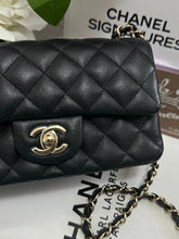 Load image into Gallery viewer, Chanel series 24 17B 2017 Fall/Winter Collection Black caviar LGHW Mini Rectangular Flap Bag with Burgundy Leather lining
