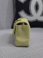 Load image into Gallery viewer, Chanel 23C 2022/2023 Cruise Collection Pastel Lime Green Lambskin Mini Rectangular Flap Bag with Champagne GHW
