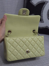 Load image into Gallery viewer, Chanel 23C 2022/2023 Cruise Collection Pastel Lime Green Lambskin Mini Rectangular Flap Bag with Champagne GHW
