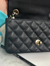 Load image into Gallery viewer, Chanel series 24 17B 2017 Fall/Winter Collection Black caviar LGHW Mini Rectangular Flap Bag with Burgundy Leather lining

