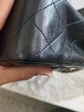 Load image into Gallery viewer, Chanel series 1 (circa 1989-1991) Black Lambskin 24K GHW Small Classic Double Flap Vintage Bag
