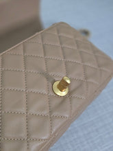 Load image into Gallery viewer, Chanel 22B 2022 Fall/Winter Collection Dark Beige Lambskin Aged GHW Pearl Crush Adjustable Chain Mini Rectangular Flap Bag
