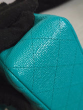 Load image into Gallery viewer, Chanel series 23 17C 2016/2017 Cruise Collection Turquoise Caviar Champagne GHW Classic Mini Rectangular Flap Bag with Edge stitching
