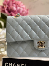 Load image into Gallery viewer, Chanel 22P Blue Caviar LGHW Medium ML Timeless Classic Double Flap Bag
