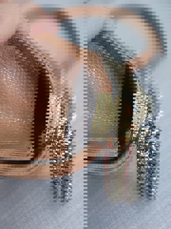 Chanel 21K 2021 Fall/Winter Collection Caramel Brown Caviar shiny champagne GHW Small Le Boy Flap Bag