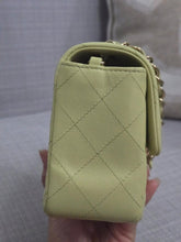 Load image into Gallery viewer, Chanel 23C 2022/2023 Cruise Collection Pastel Lime Green Lambskin Mini Rectangular Flap Bag with Champagne GHW
