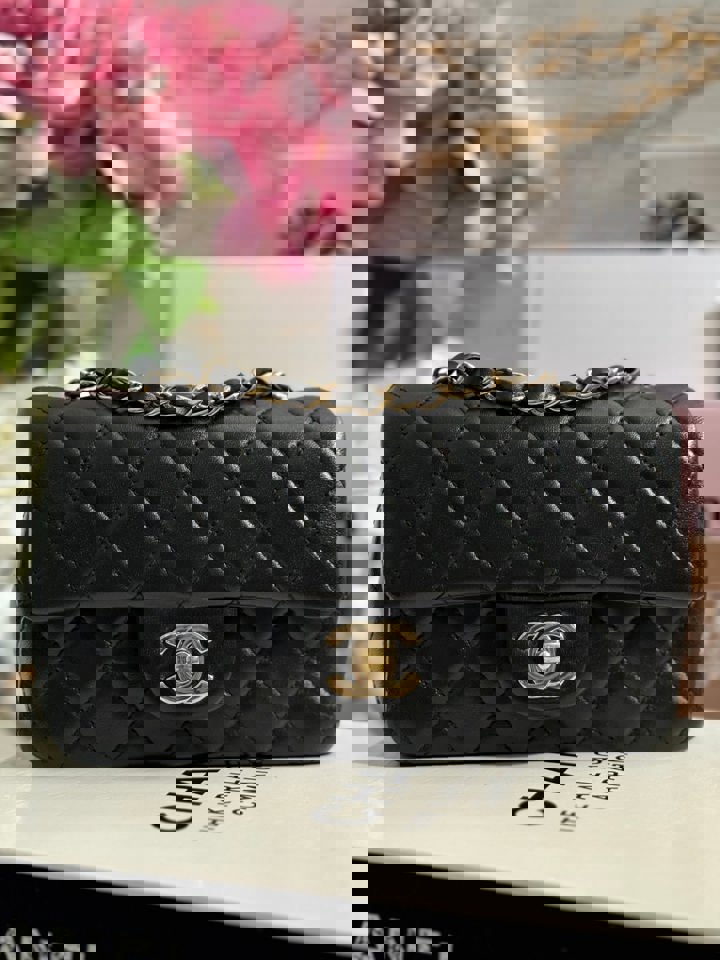 Chanel Series 30 (2021) Black Lambskin LGHW Mini Rectangular flap bag