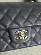 Load image into Gallery viewer, Chanel series 18 14C 2014 Cruise Collection Navy Caviar SHW Classsic Mini Rectangular Flap Bag
