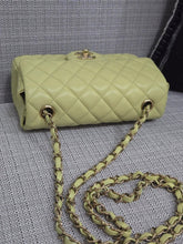 Load image into Gallery viewer, Chanel 23C 2022/2023 Cruise Collection Pastel Lime Green Lambskin Mini Rectangular Flap Bag with Champagne GHW
