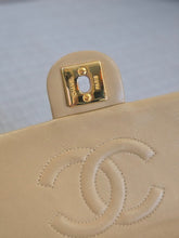 Load image into Gallery viewer, Chanel series 1 Beige Lambskin 24K GHW Vintage Mini Flap Bag
