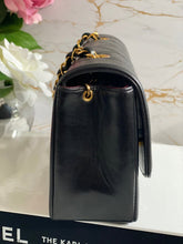 Load image into Gallery viewer, Chanel series 3 Black Lambskin 24K GHW Small Diana Flap Bag
