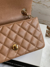 Load image into Gallery viewer, Chanel series 25 18S Collection Pearly Dark Beige Caviar Champagne Gold Hardware Mini Rectangular Flap Bag
