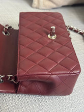 Load image into Gallery viewer, Chanel series 28 2019 Burgundy Lambskin Silver HW Mini Rectangular Flap Bag
