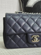 Load image into Gallery viewer, Chanel series 18 14C 2014 Cruise Collection Navy Caviar SHW Classsic Mini Rectangular Flap Bag
