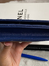 Load image into Gallery viewer, Chanel series 24 17B 2017 Fall/Winter Collection Navy Caviar SHW Classic Wallet on chain (WOC)
