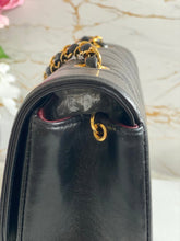 Load image into Gallery viewer, Chanel series 3 Black Lambskin 24K GHW Small Diana Flap Bag
