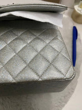 Load image into Gallery viewer, Chanel 21K 2021 Fall/Winter collection Glitter Iridescent Silver caviar SHW Medium ML 11.12 Timeless Classic Double Flap Bag
