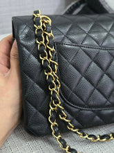 Load image into Gallery viewer, Chanel series 19 2014 Black Caviar GHW Medium ML Timeless Classic Double Flap Bag
