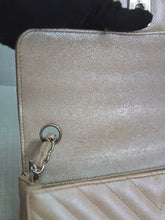 Load image into Gallery viewer, Chanel series 24 17B 2017 Fall/Winter Collection Iridescent Rose Gold Caviar Silver hardware Chevron Mini Rectangular Flap Bag
