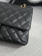 Load image into Gallery viewer, Chanel series 19 2014 Black Caviar GHW Medium ML Timeless Classic Double Flap Bag
